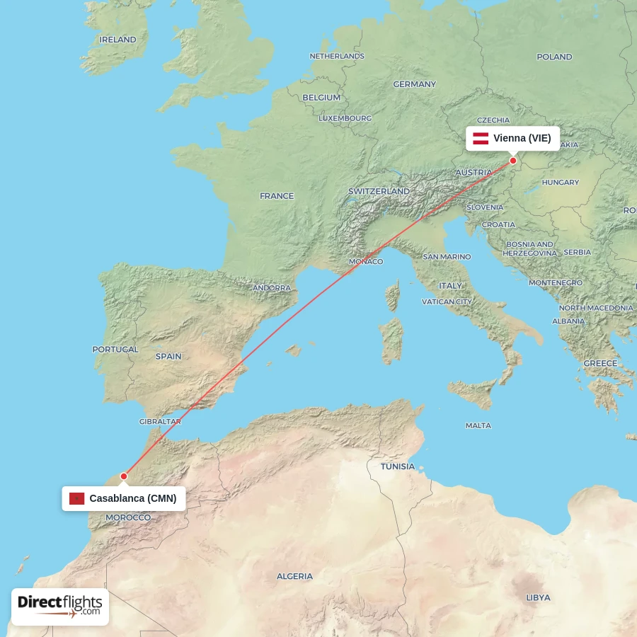 VIE - CMN route map