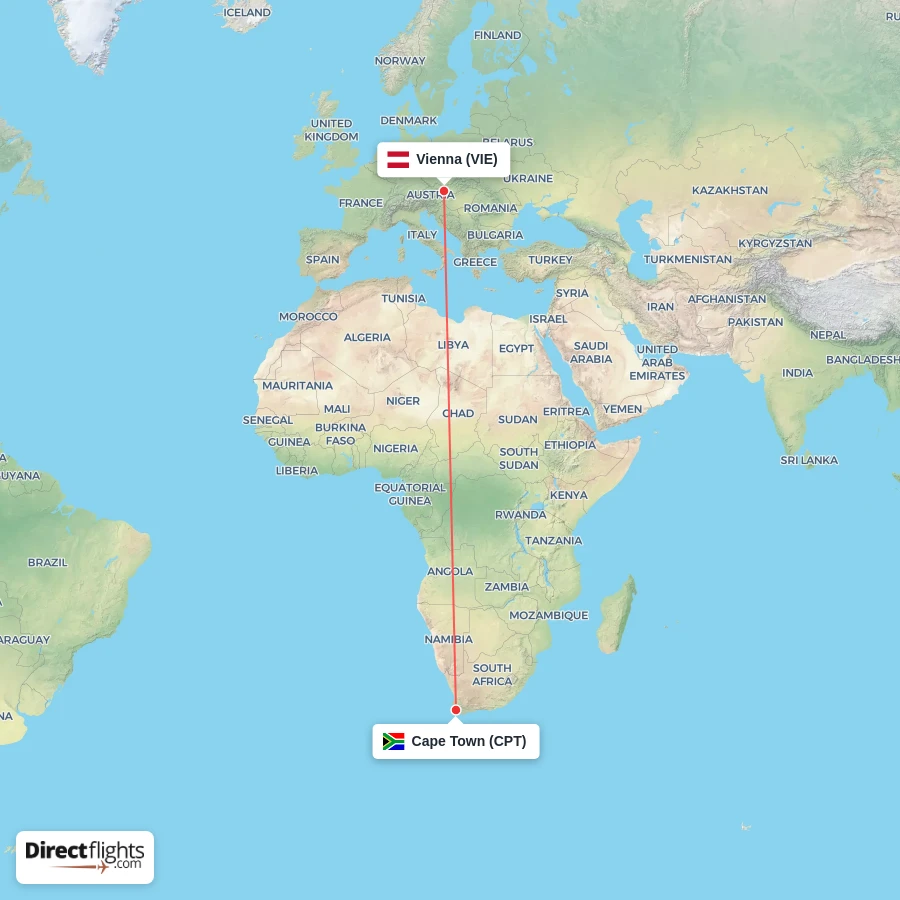 VIE - CPT route map