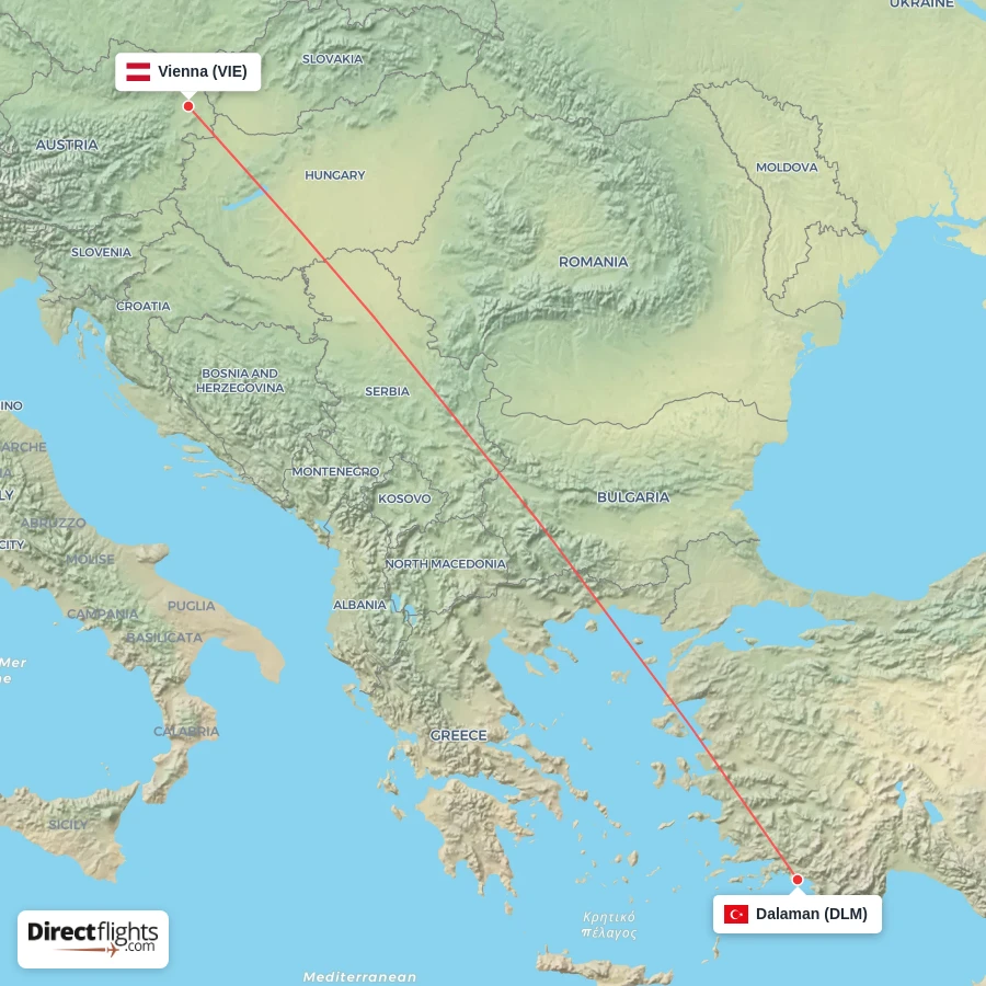 VIE - DLM route map