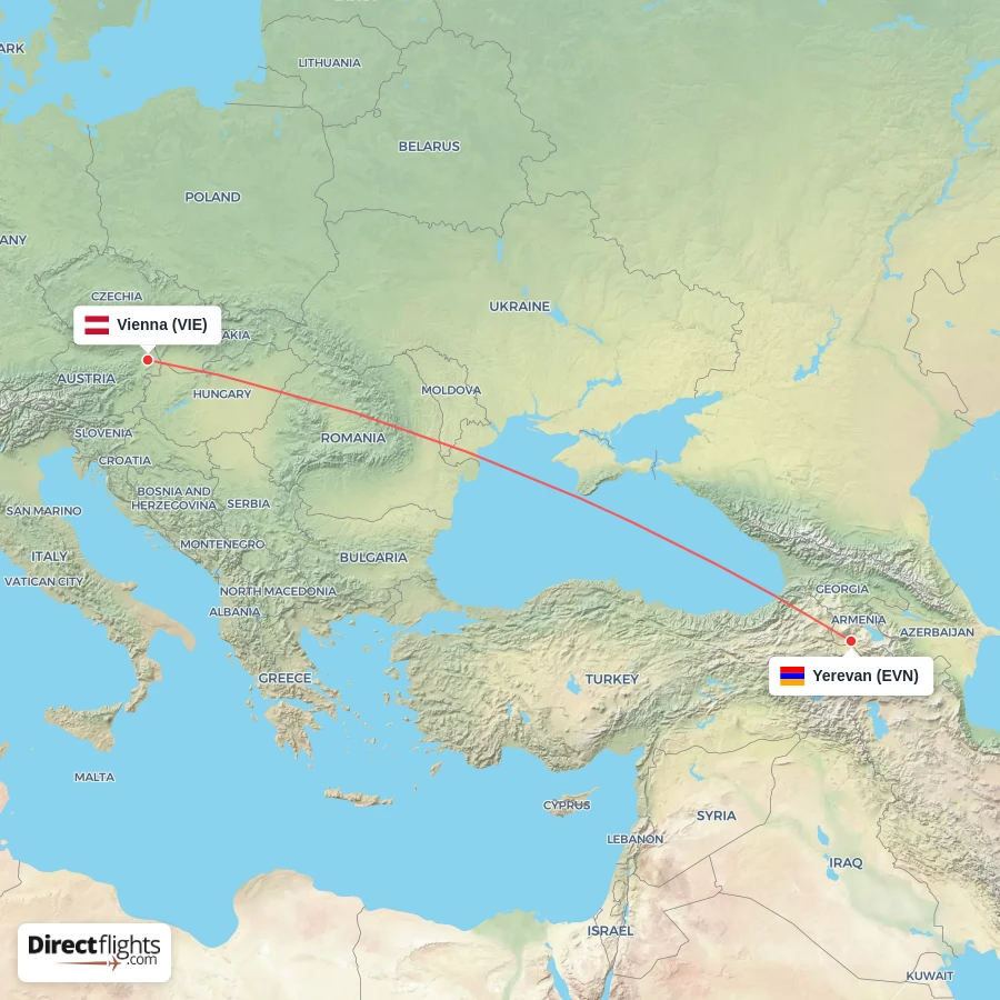 VIE - EVN route map