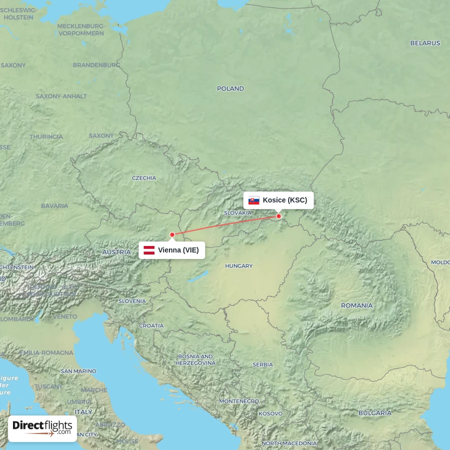 VIE - KSC route map
