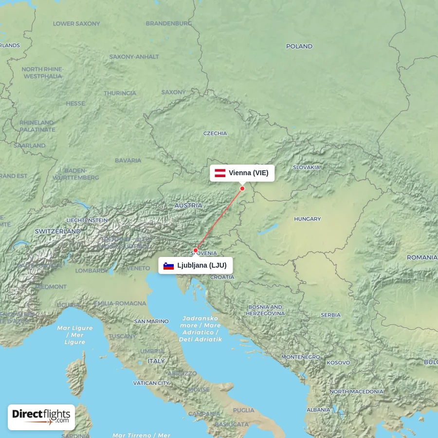 VIE - LJU route map