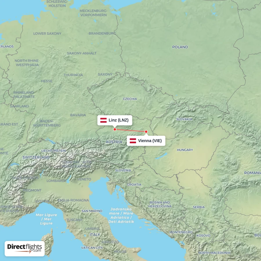 VIE - LNZ route map