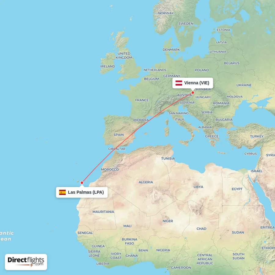 VIE - LPA route map