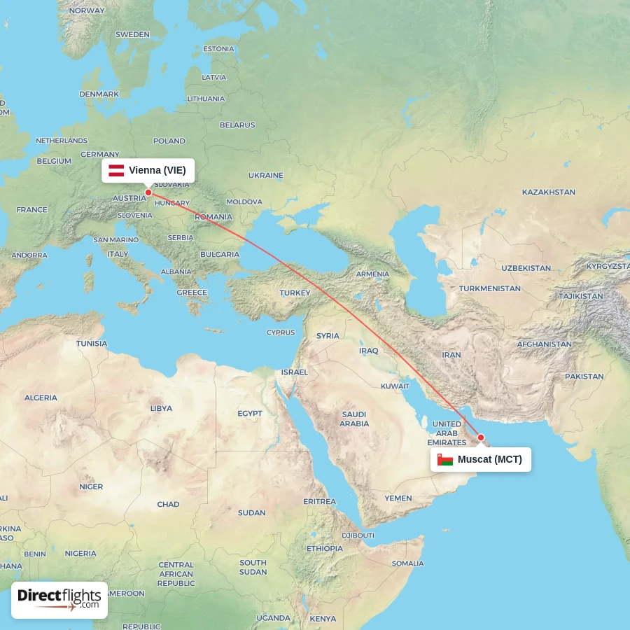 VIE - MCT route map