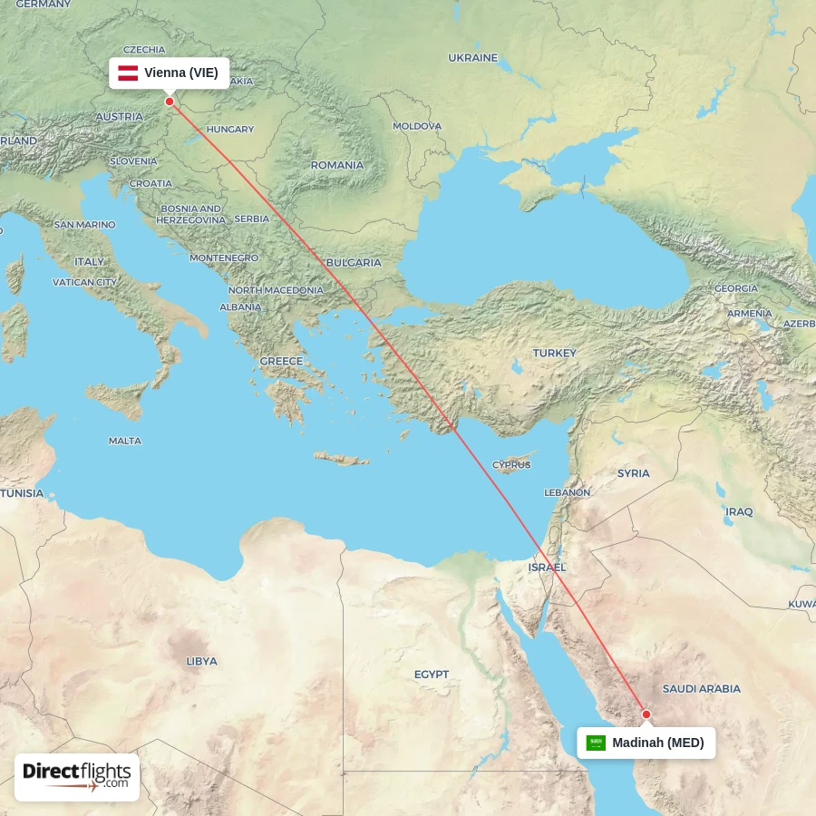 VIE - MED route map