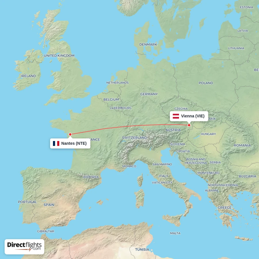 VIE - NTE route map