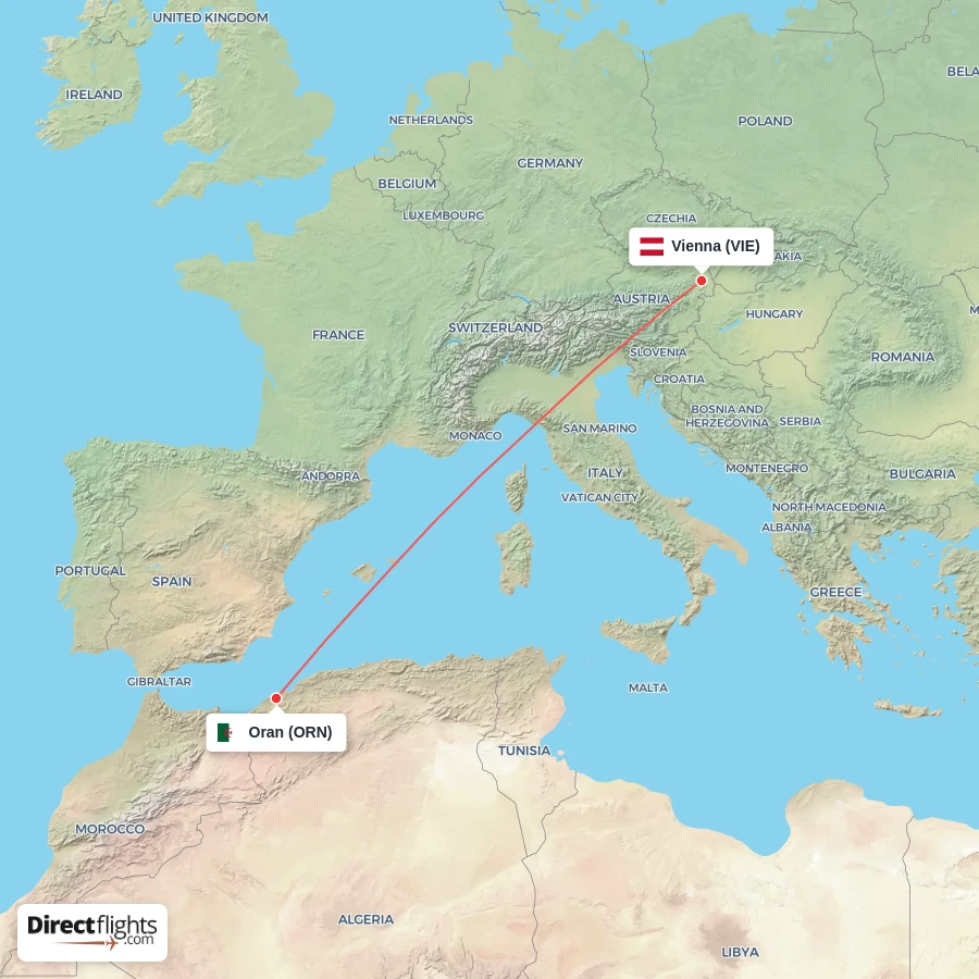 VIE - ORN route map