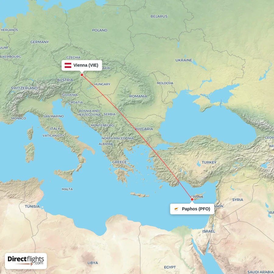 VIE - PFO route map