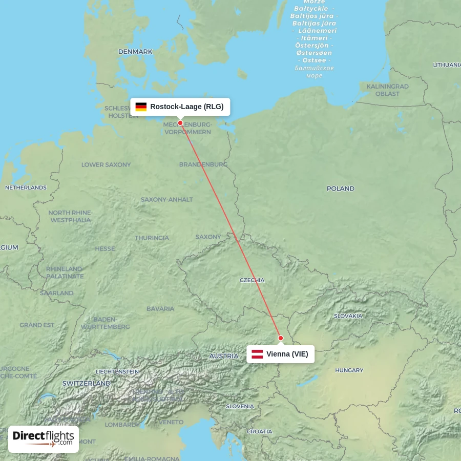 VIE - RLG route map