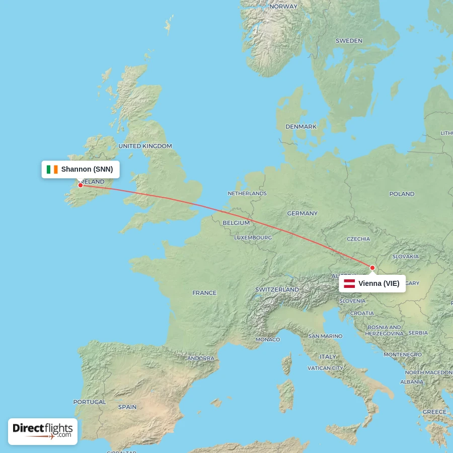VIE - SNN route map