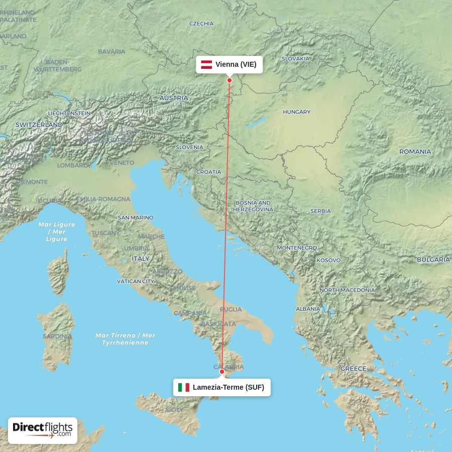 VIE - SUF route map