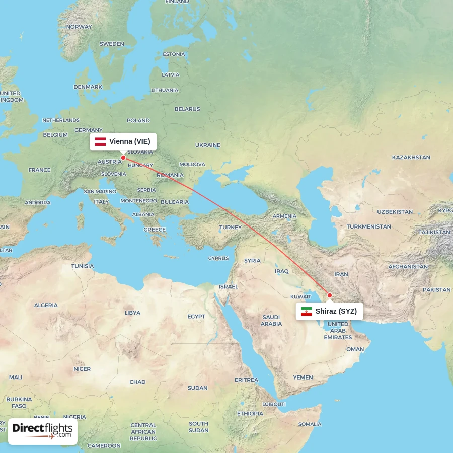 VIE - SYZ route map