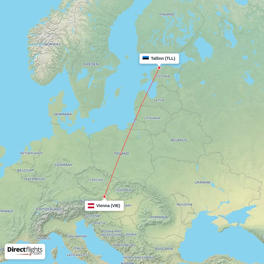 VIE - TLL route map