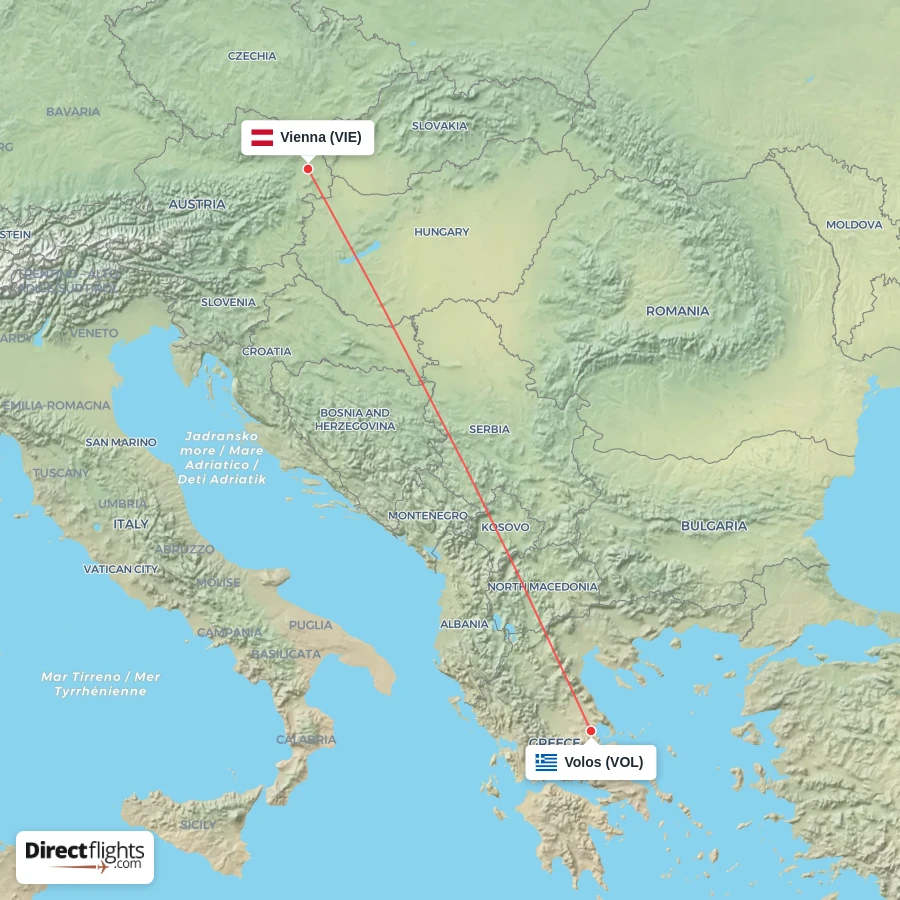 VIE - VOL route map