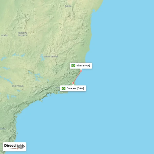 Vitoria - Campos direct flight map