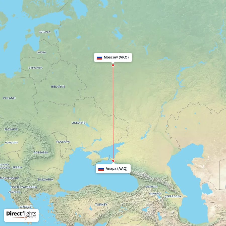 VKO - AAQ route map
