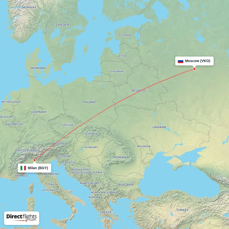VKO - BGY route map