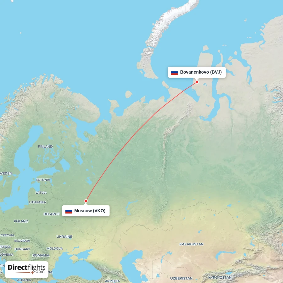 VKO - BVJ route map