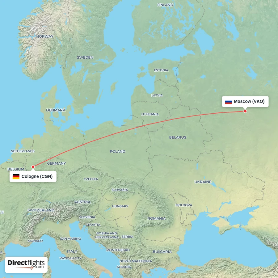 VKO - CGN route map