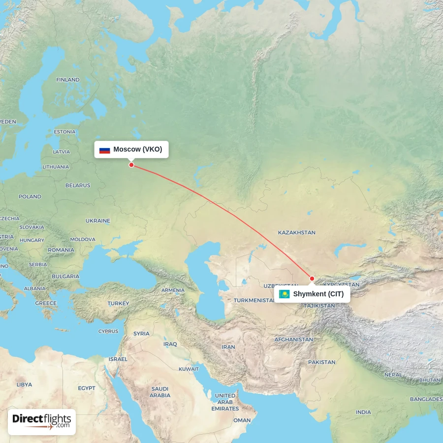 VKO - CIT route map