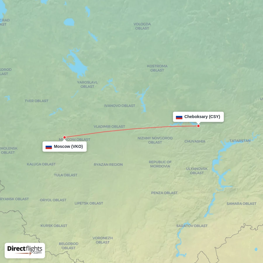 VKO - CSY route map