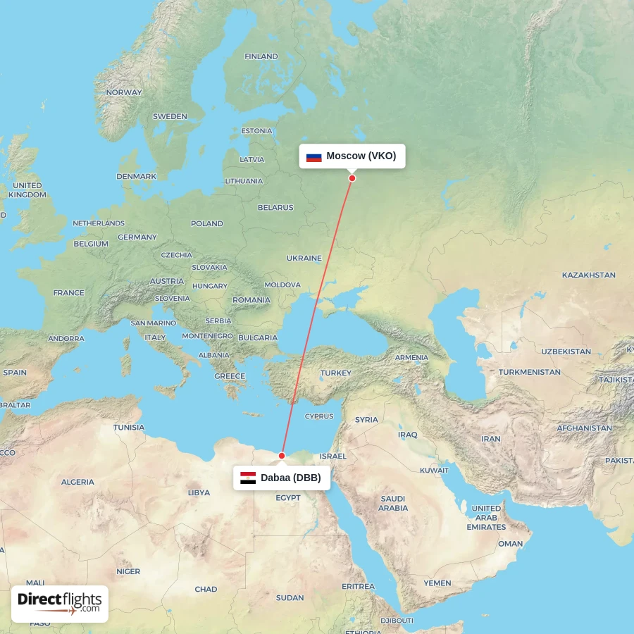 VKO - DBB route map