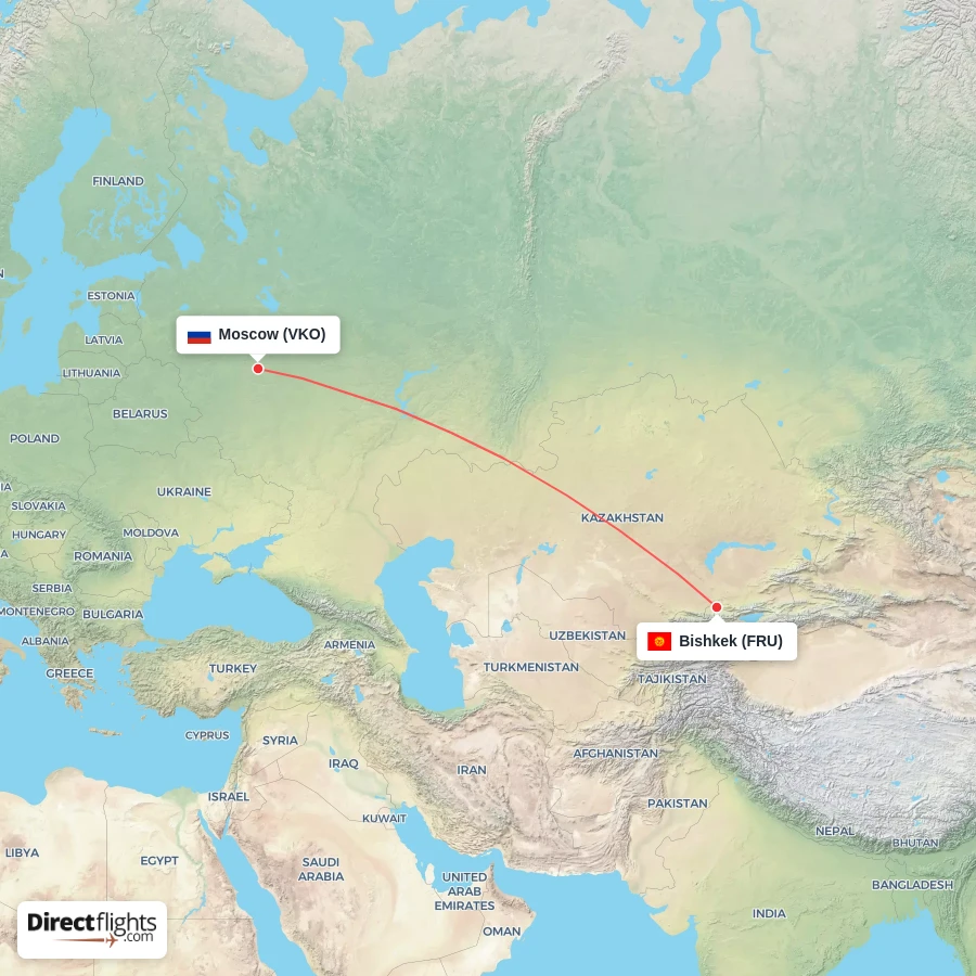 VKO - FRU route map