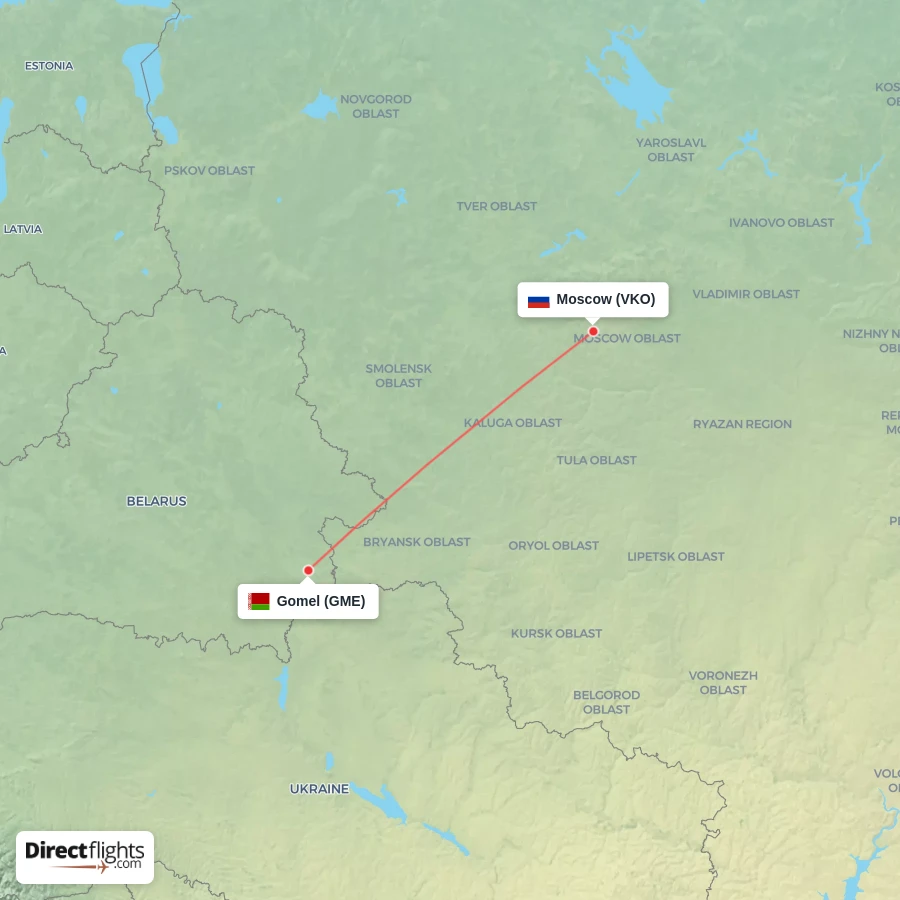 VKO - GME route map