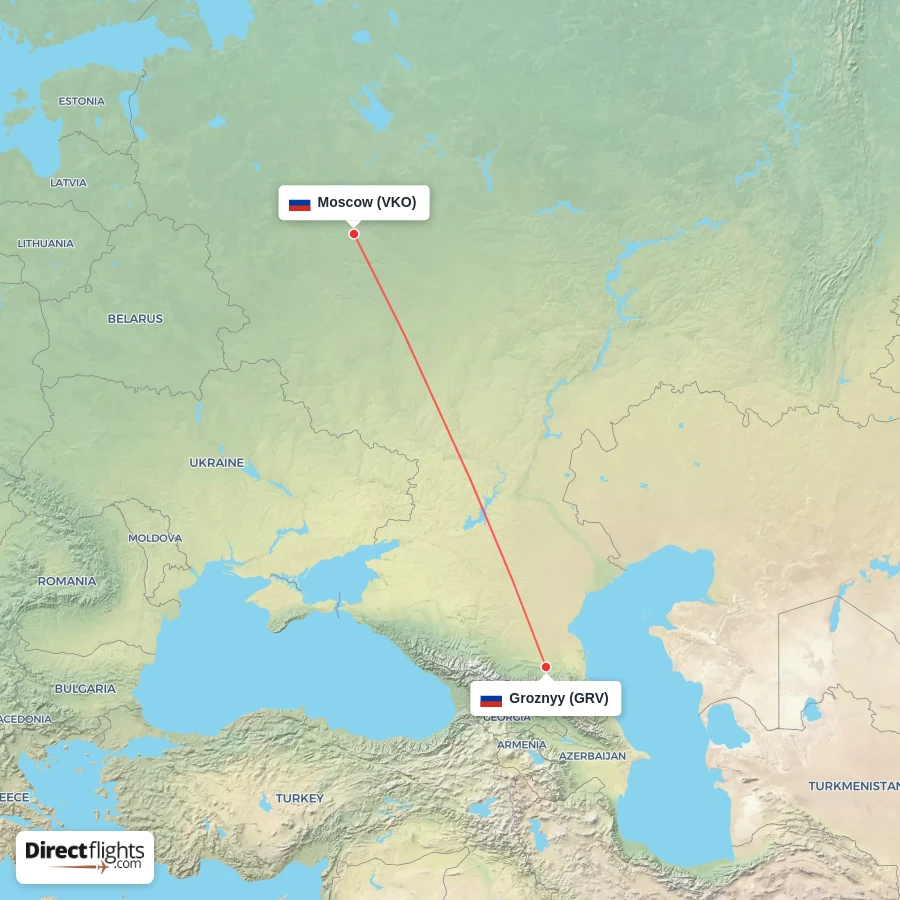 VKO - GRV route map
