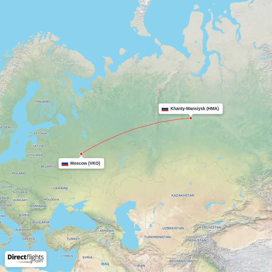 VKO - HMA route map