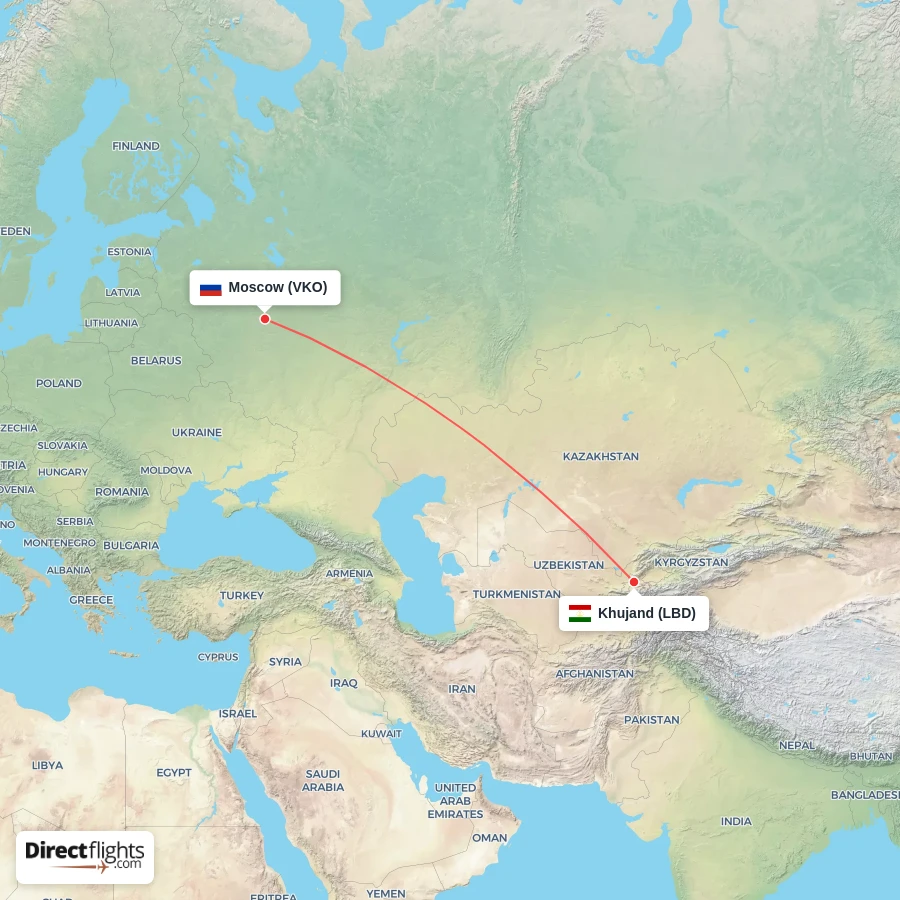 VKO - LBD route map