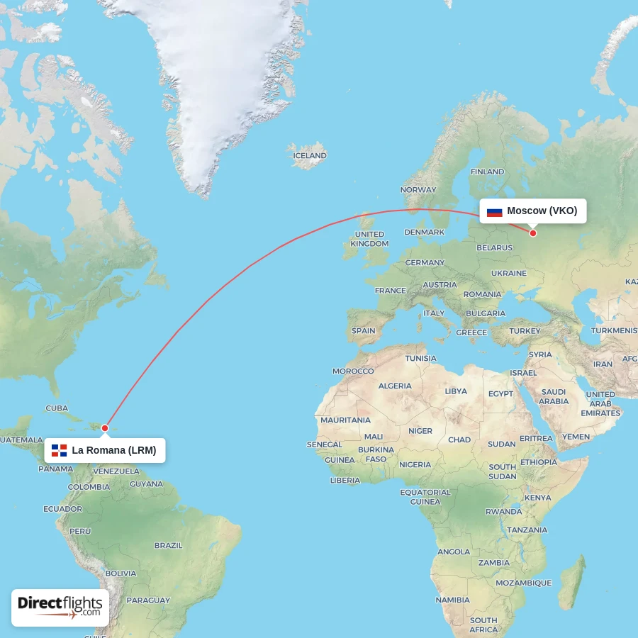 VKO - LRM route map
