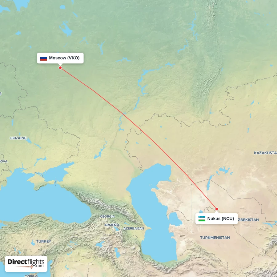 VKO - NCU route map