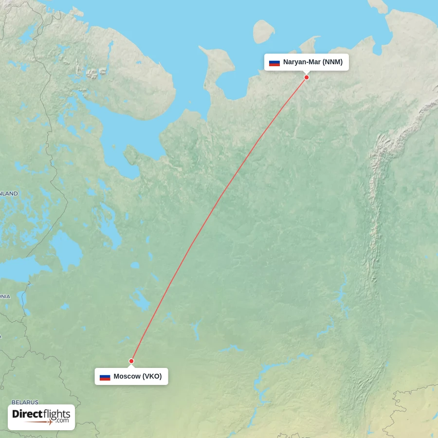VKO - NNM route map