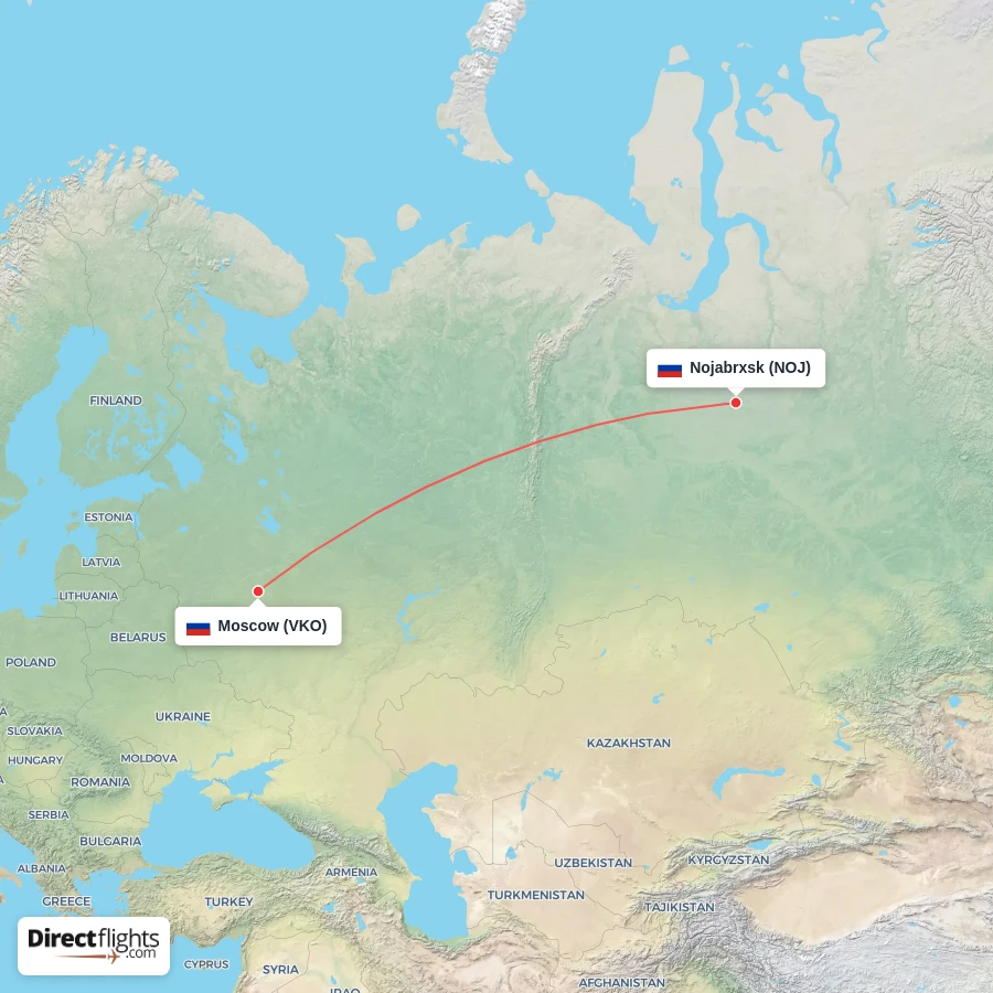 VKO - NOJ route map