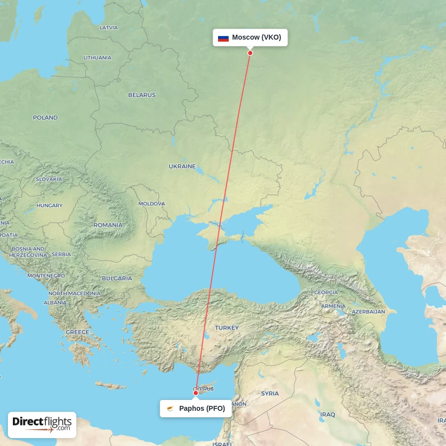 VKO - PFO route map