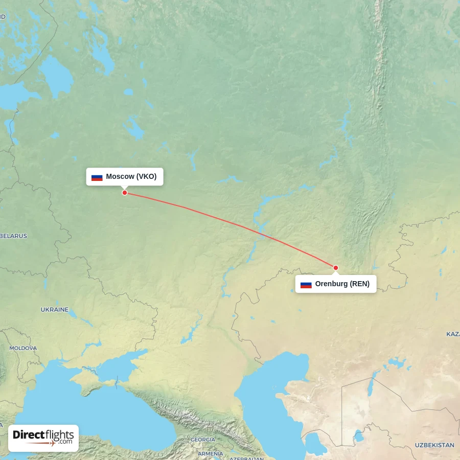 VKO - REN route map