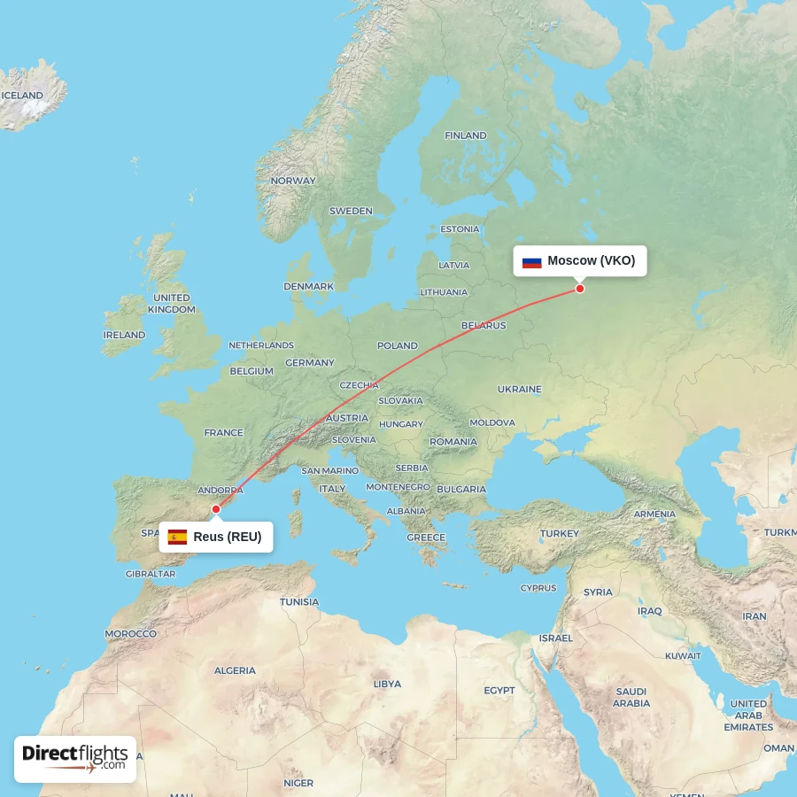 VKO - REU route map