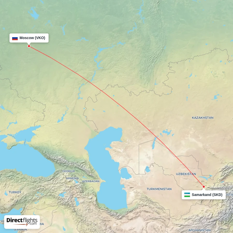 VKO - SKD route map