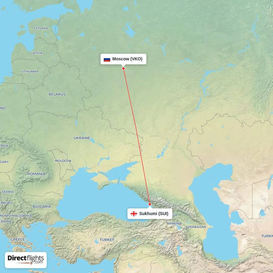 VKO - SUI route map