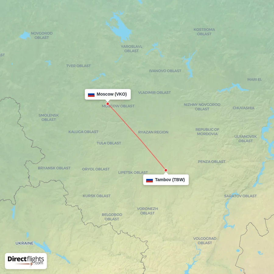 VKO - TBW route map