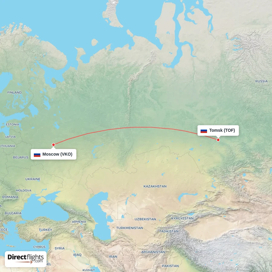 VKO - TOF route map
