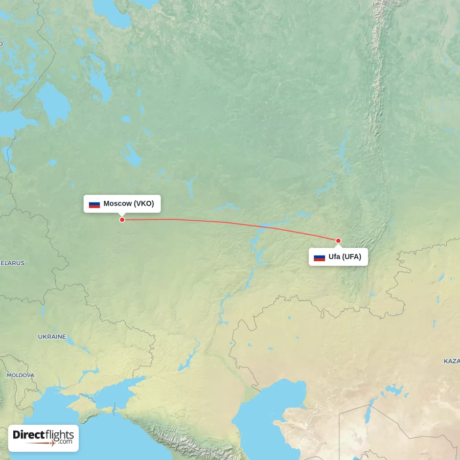 VKO - UFA route map