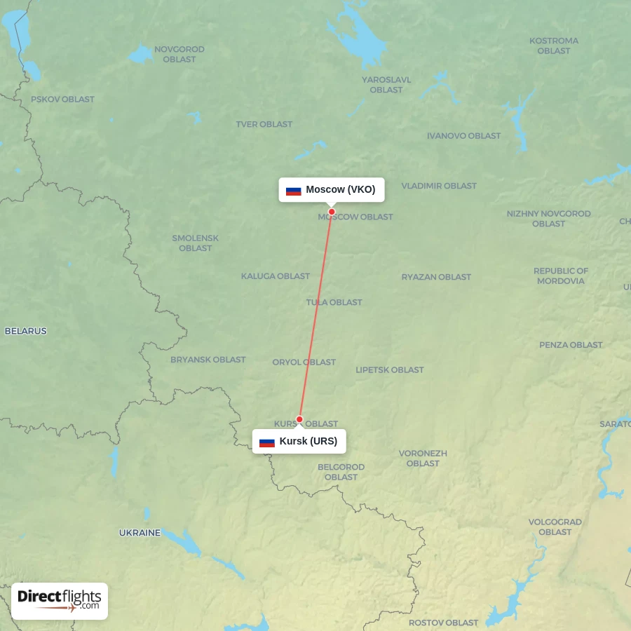 VKO - URS route map