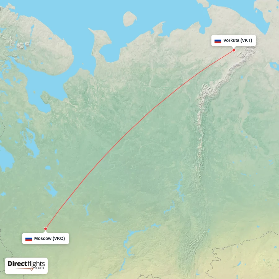 VKO - VKT route map