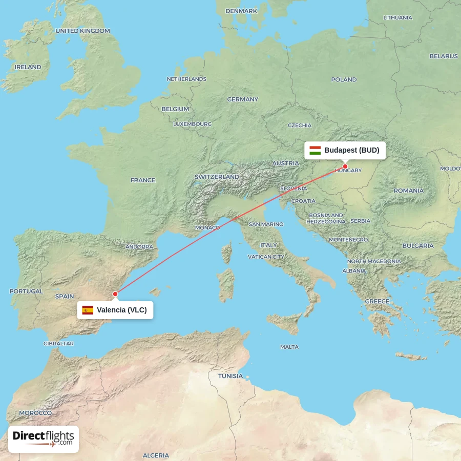 VLC - BUD route map
