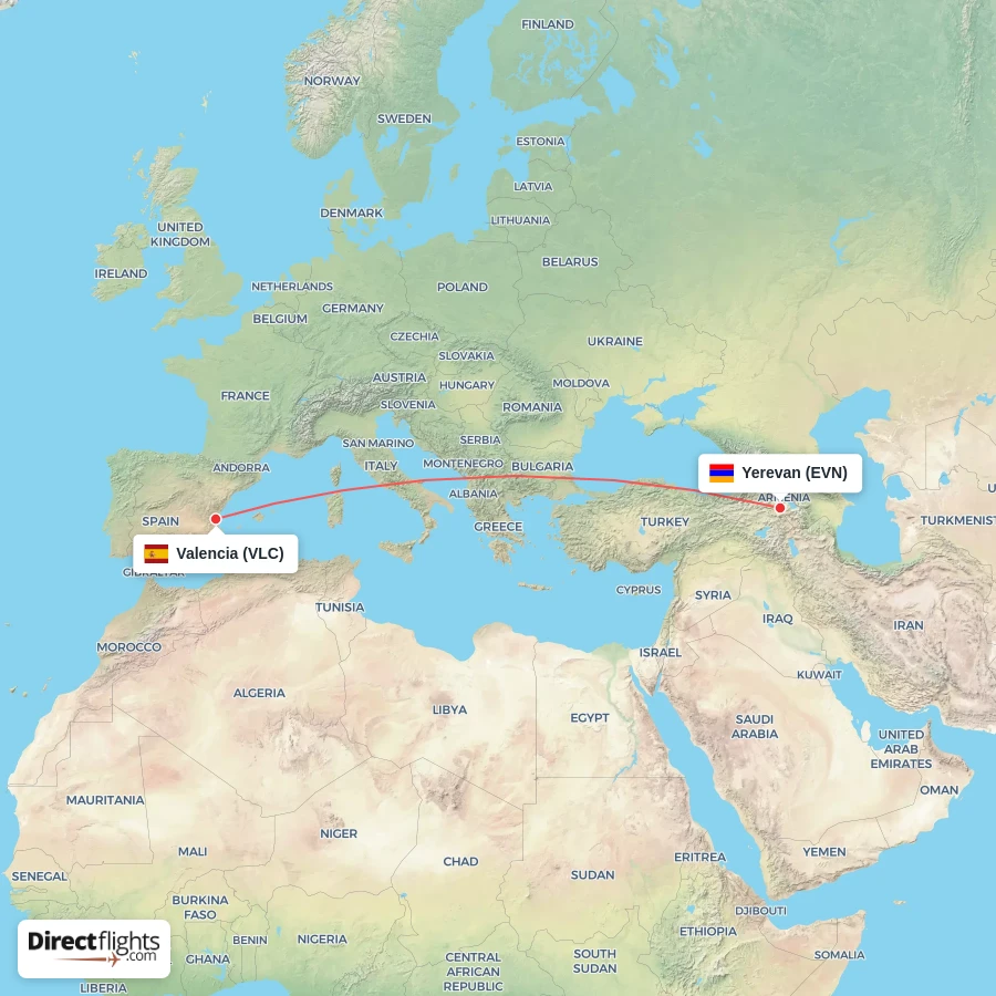 VLC - EVN route map