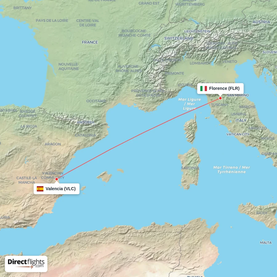 VLC - FLR route map