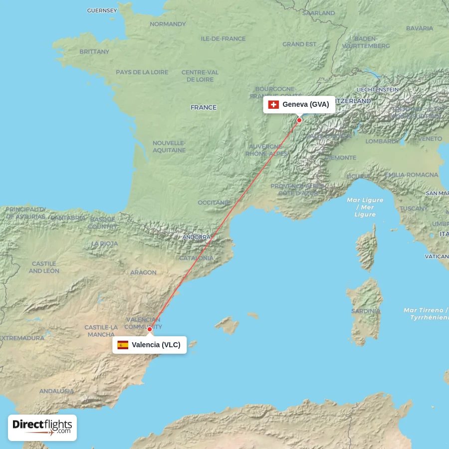 VLC - GVA route map